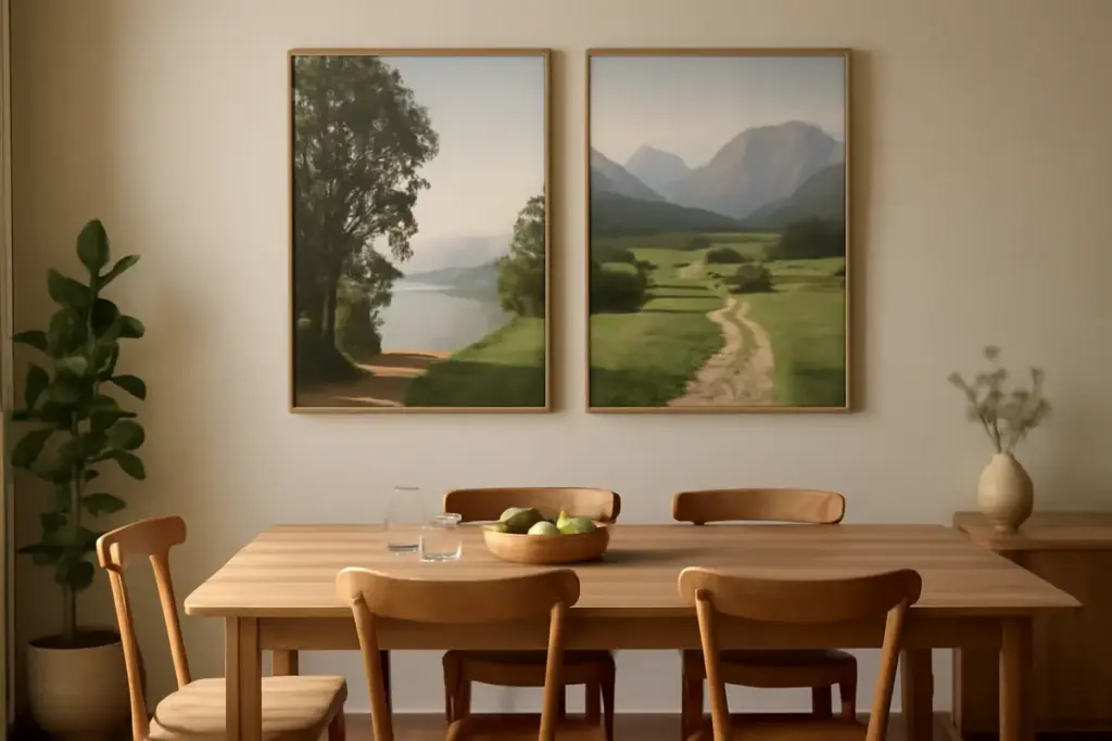 Quadri panoramici per la zona pranzo: la soluzione per ampliare visivamente lo spazio senza lavori