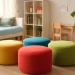 Sedute pouf multicolore in cameretta: il trucco per ravvivare subito l’ambiente senza fatica