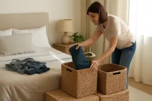 Come evitare il disordine in camera da letto con ceste contenitore? Il trucco che semplifica le pulizie