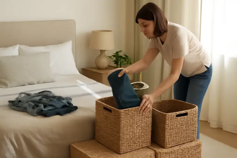 Come evitare il disordine in camera da letto con ceste contenitore? Il trucco che semplifica le pulizie