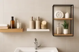 Quali stili di mensole stanno bene in bagno? Evita l’effetto disordine con queste semplici scelte